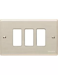 Placa mágica Bticino con tornillos de 3 vías oxidable 503//3